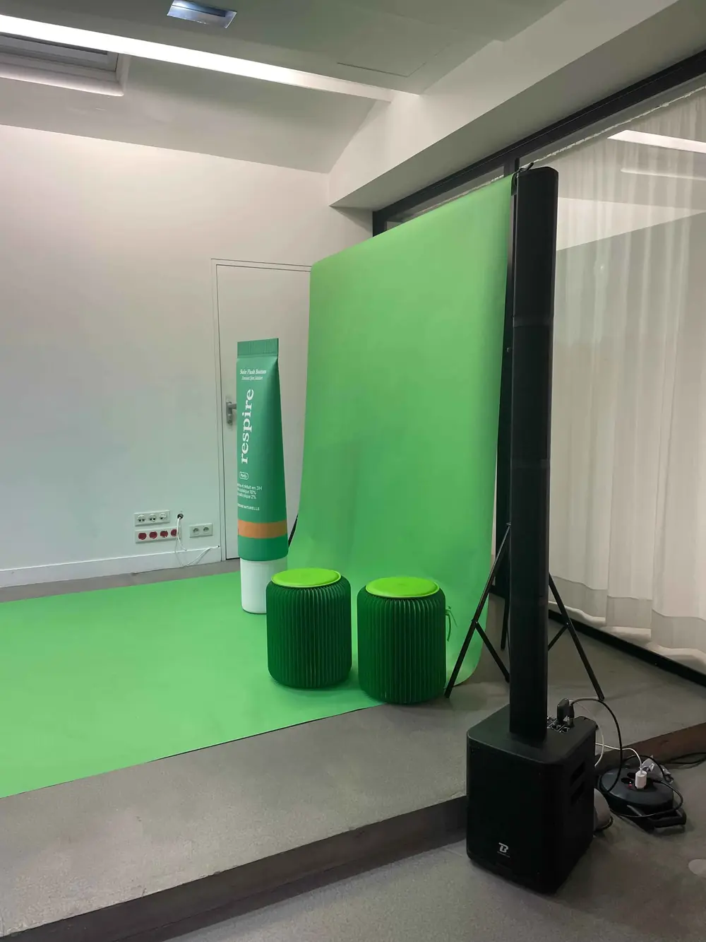 Fond vert plateau TV